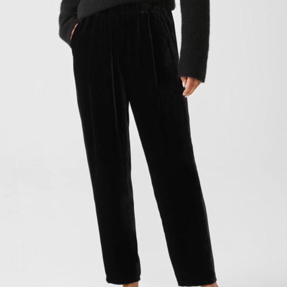 EILEEN FISHER Womens Black Zippered Pocketed Tapered Ankle Pants